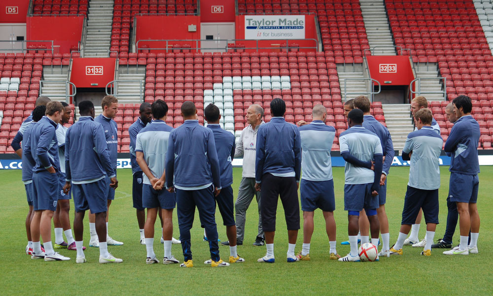 England team talk at St Mary's